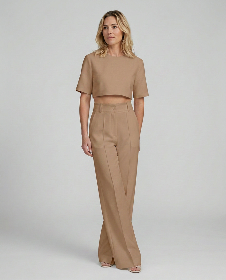 Bella | Two-Piece Set with Crop Top and Wide-Leg Pants
