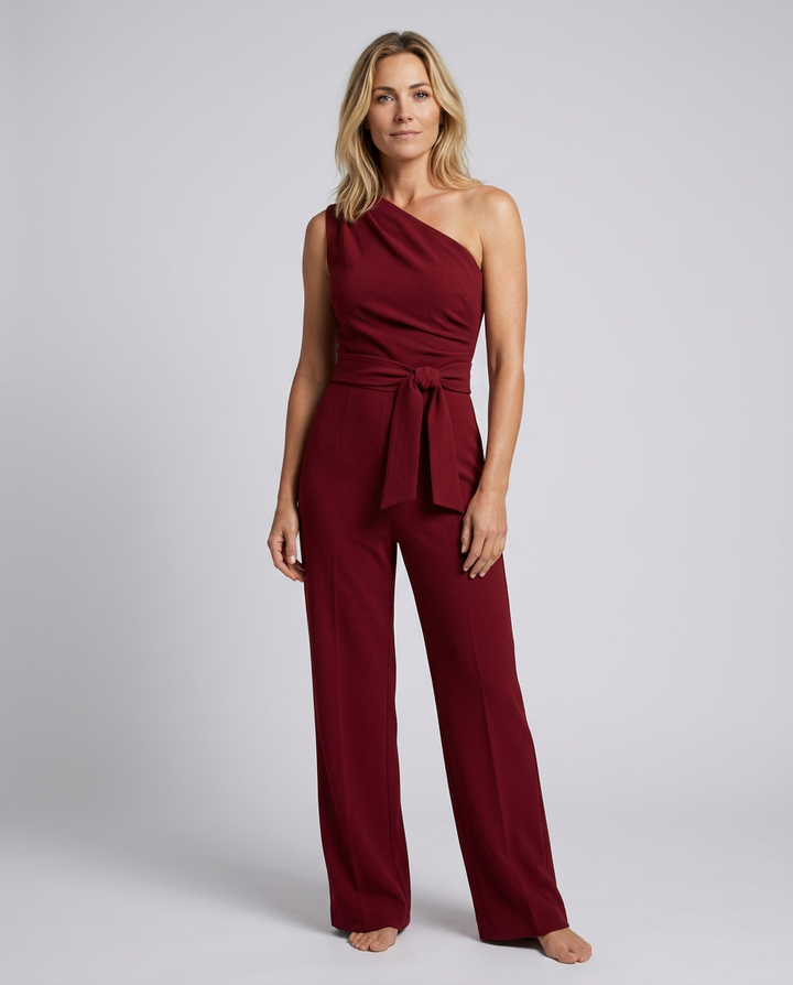 Aveline | One Shoulder Jumpsuit with Wide-Leg Pants