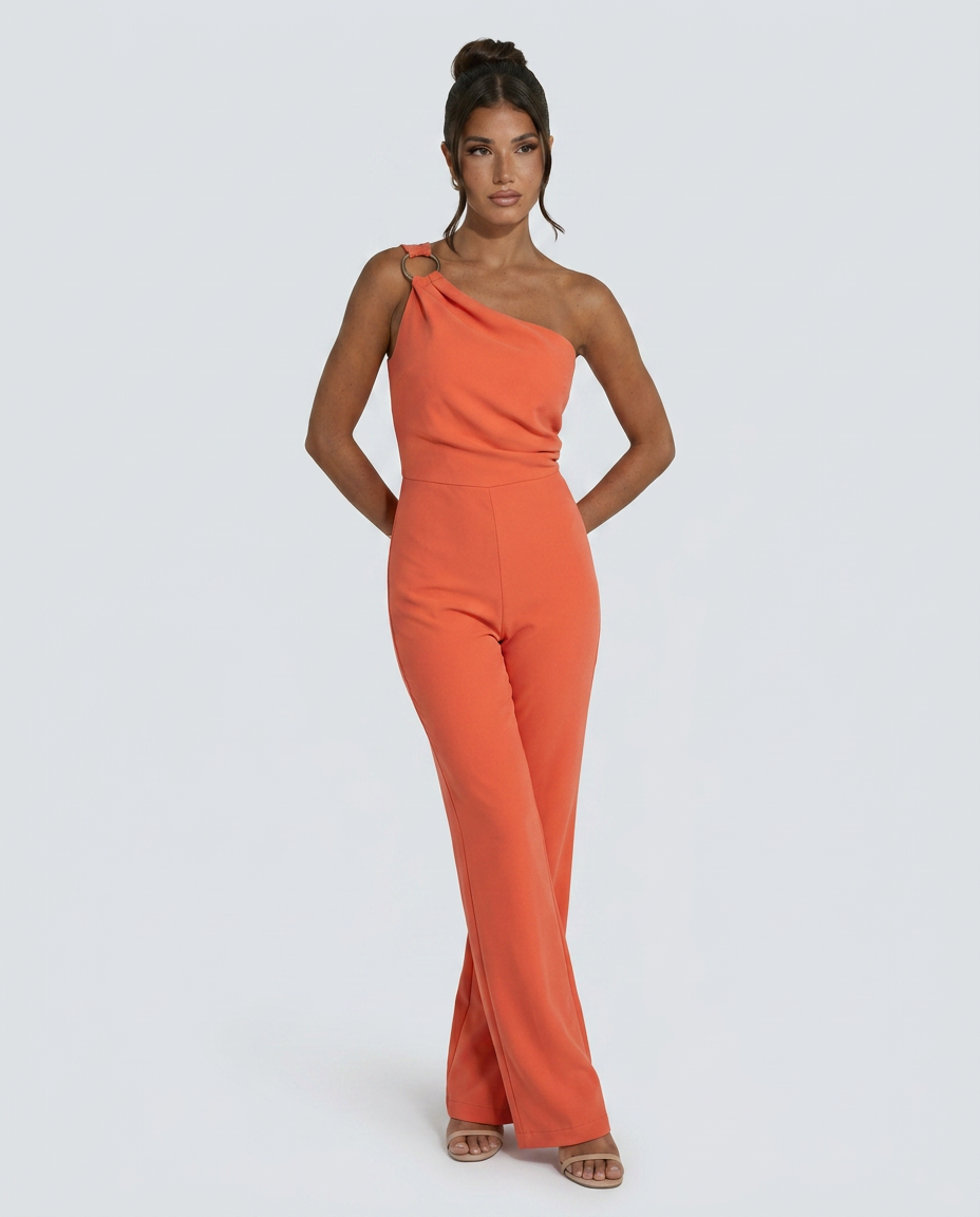 Lucile | One-Shoulder Jumpsuit with Wide-Leg Pants