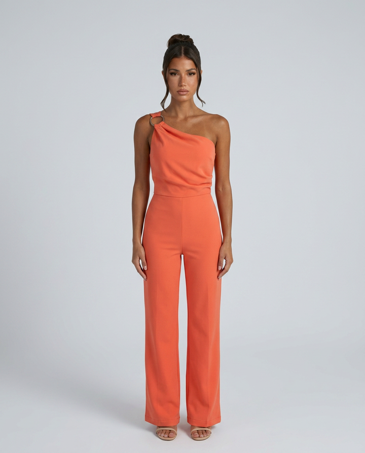 Lucile | One-Shoulder Jumpsuit with Wide-Leg Pants