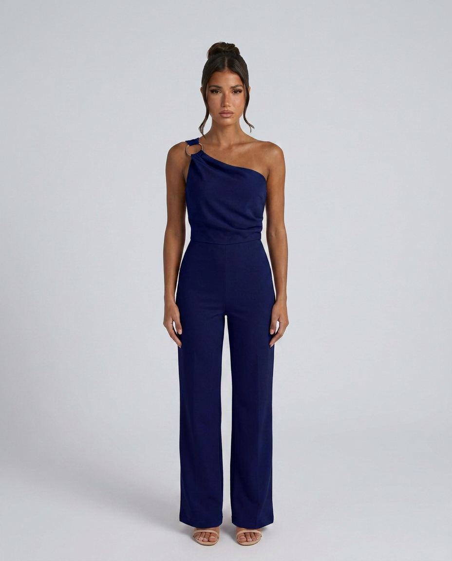 Lucile | One-Shoulder Jumpsuit with Wide-Leg Pants