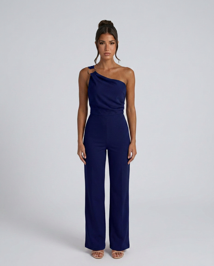 Lucile | One-Shoulder Jumpsuit with Wide-Leg Pants