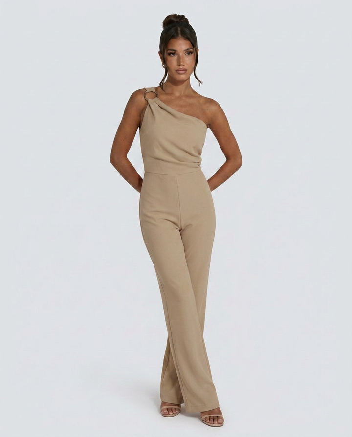 Lucile | One-Shoulder Jumpsuit with Wide-Leg Pants
