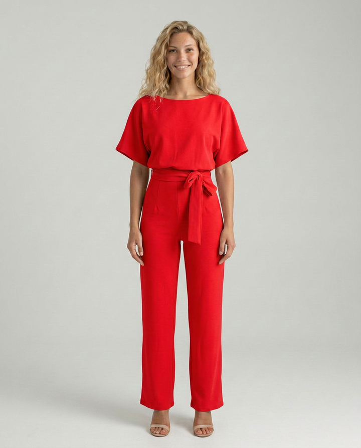 Arline | Jumpsuit with Tie Waist and Wide-Leg Pants