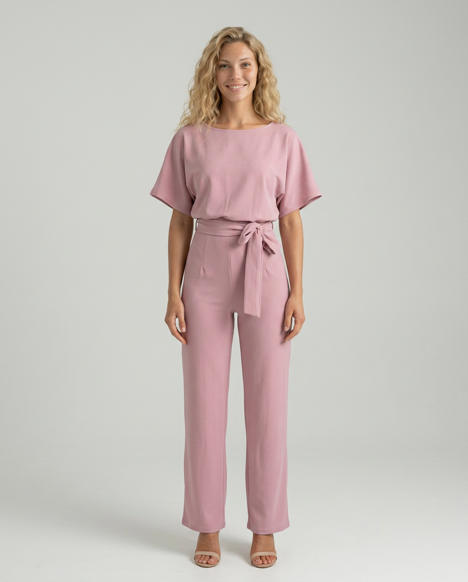 Arline | Jumpsuit with Tie Waist and Wide-Leg Pants