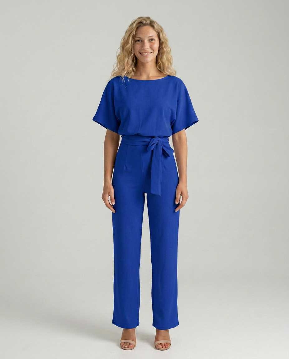 Arline | Jumpsuit with Tie Waist and Wide-Leg Pants