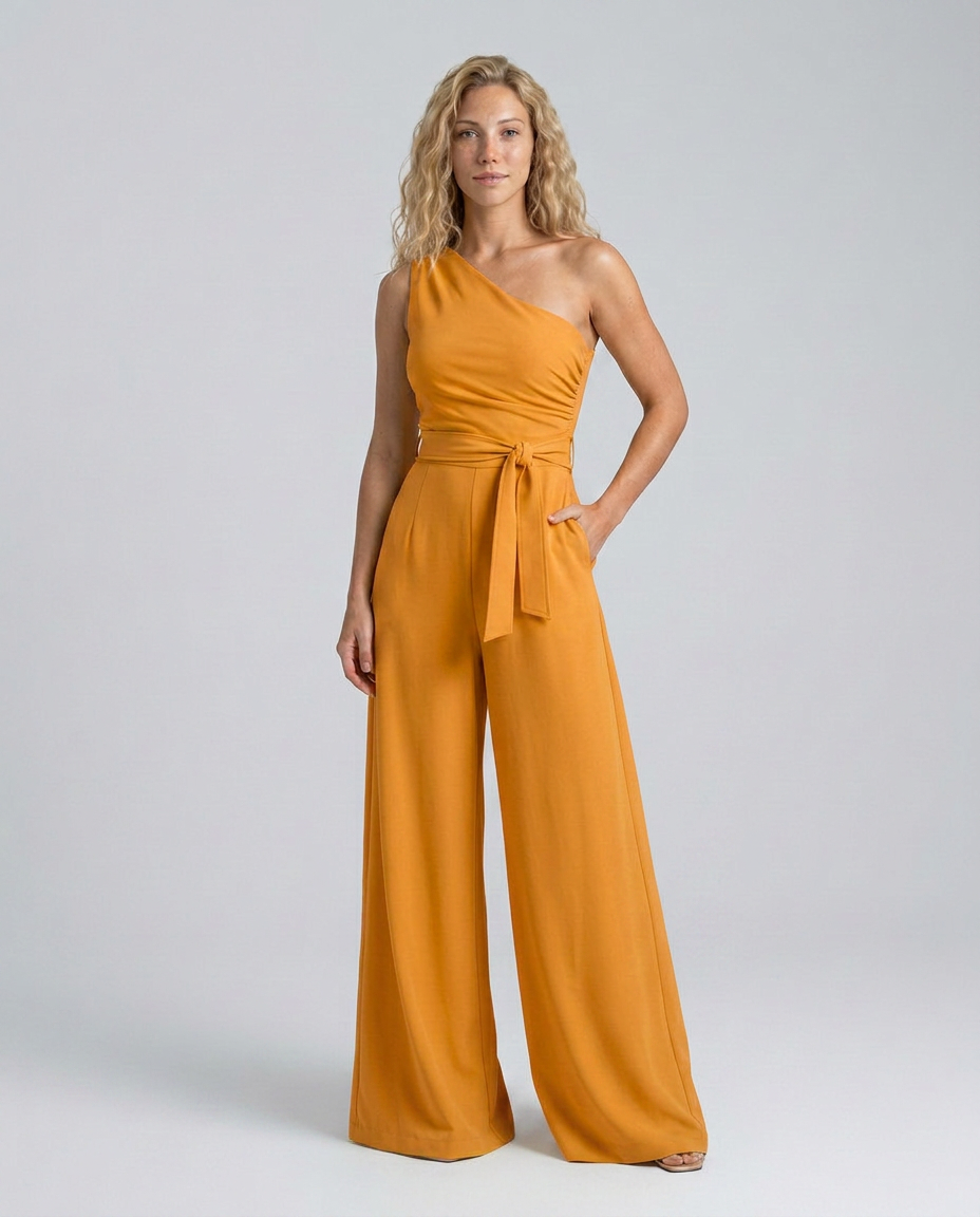 Ilene | One-Shoulder Jumpsuit with Wide-Leg Pants