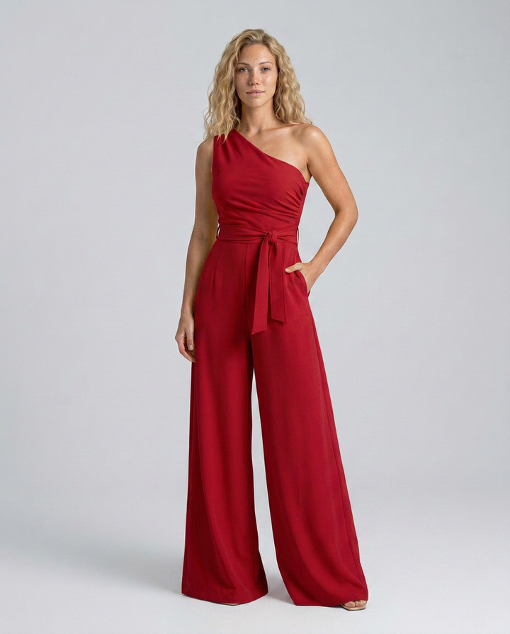 Ilene | One-Shoulder Jumpsuit with Wide-Leg Pants