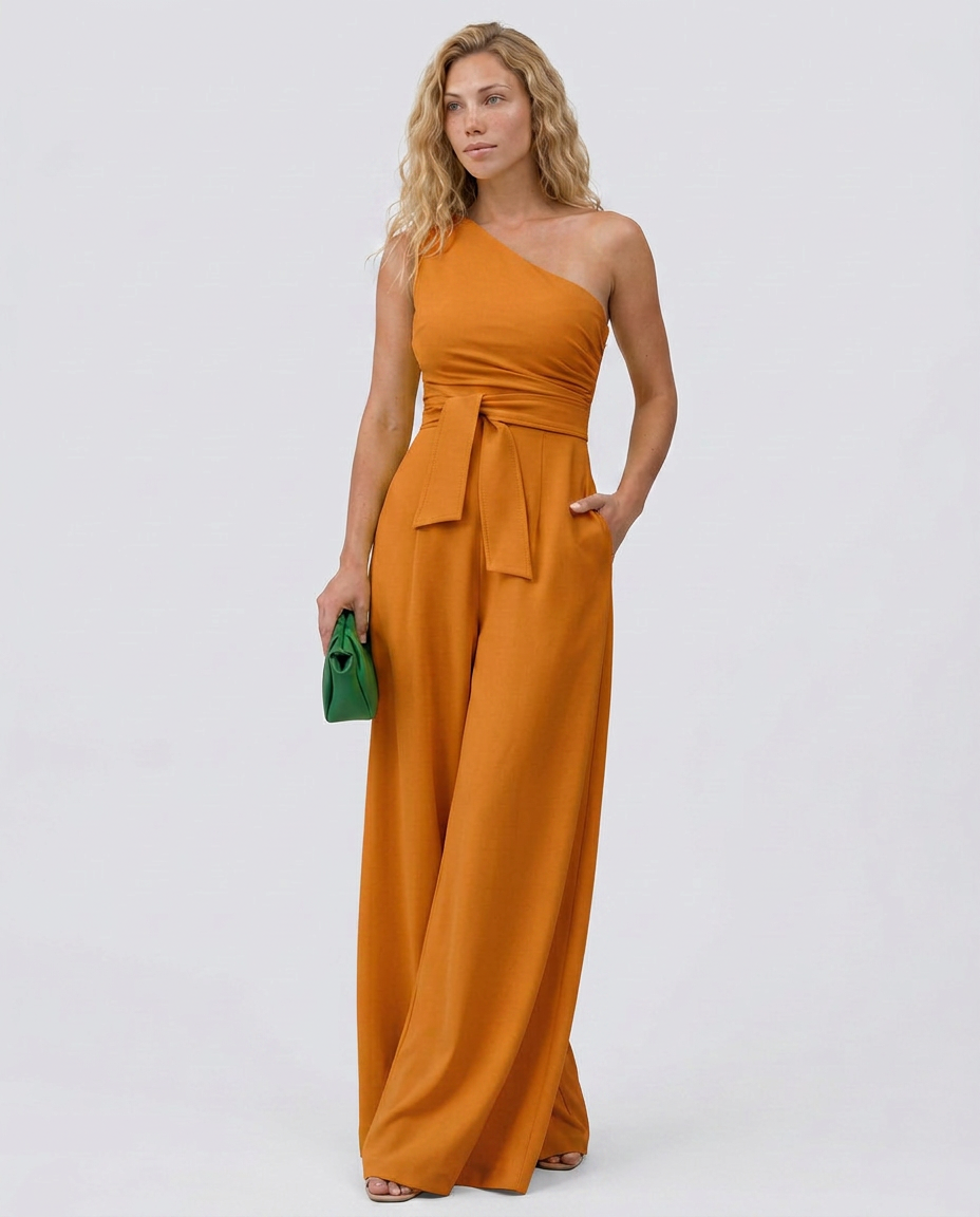 Ilene | One-Shoulder Jumpsuit with Wide-Leg Pants