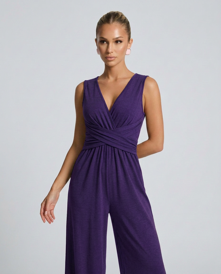 Tamera | Sleeveless Jumpsuit with Wide-Leg Pants