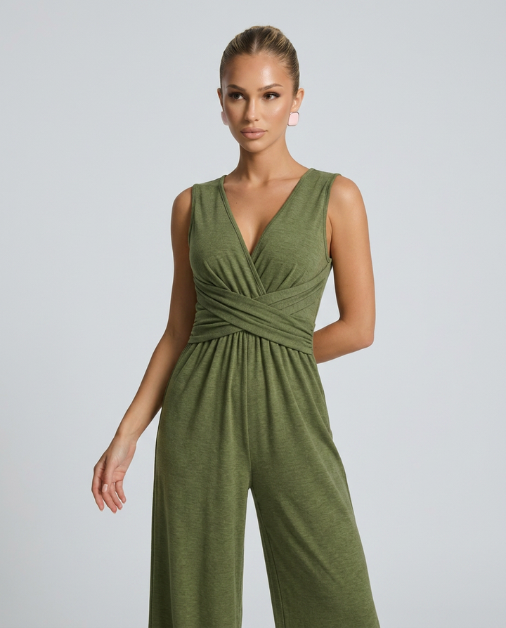 Tamera | Sleeveless Jumpsuit with Wide-Leg Pants