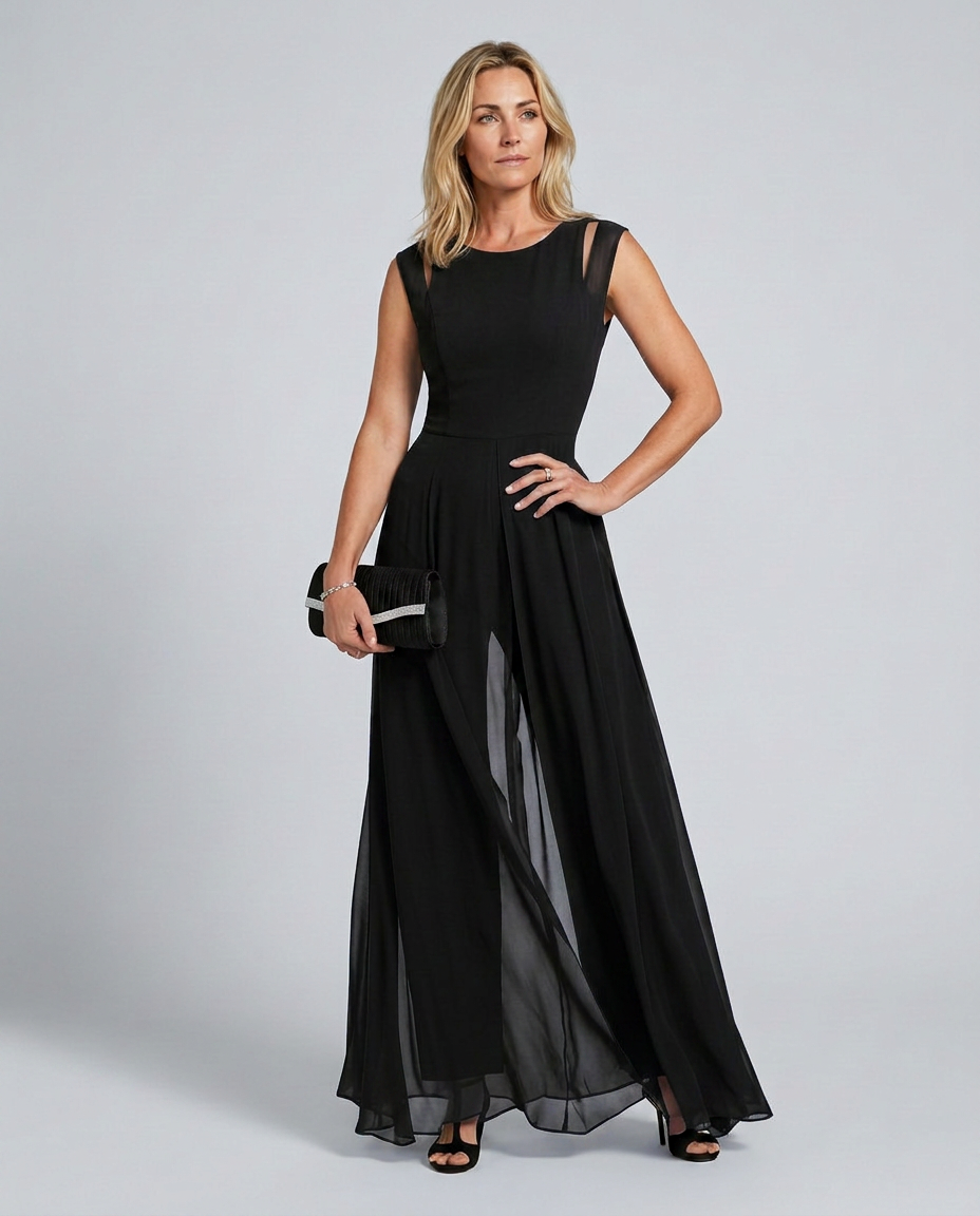 Maggie | Sleeveless Jumpsuit with Wide-Leg Pants