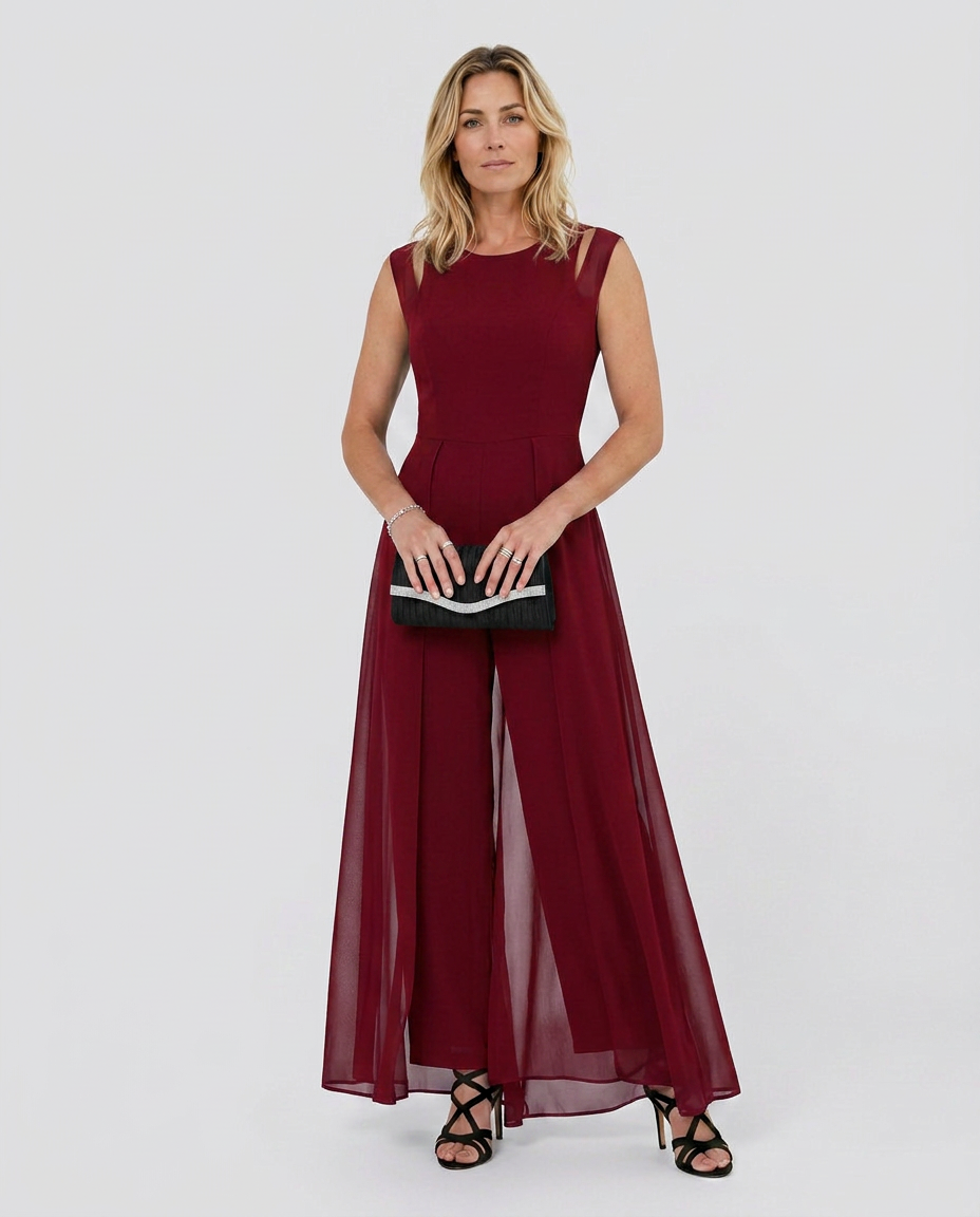 Maggie | Sleeveless Jumpsuit with Wide-Leg Pants