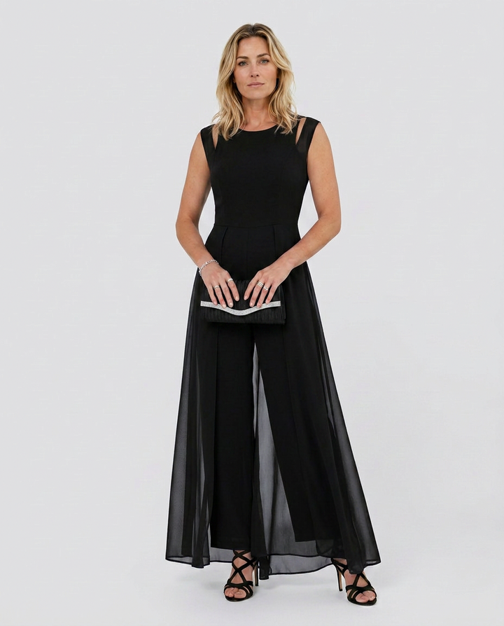 Maggie | Sleeveless Jumpsuit with Wide-Leg Pants