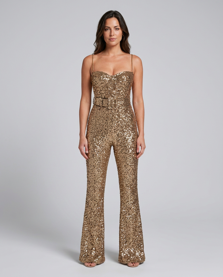 Valentina | Sequin Jumpsuit with Flared Pants