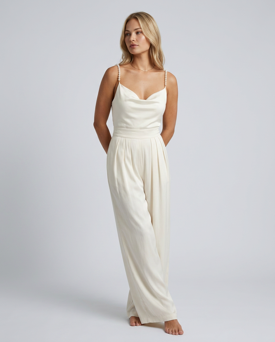 Noelle | Cowl Neck Jumpsuit with Straight-Leg Pants