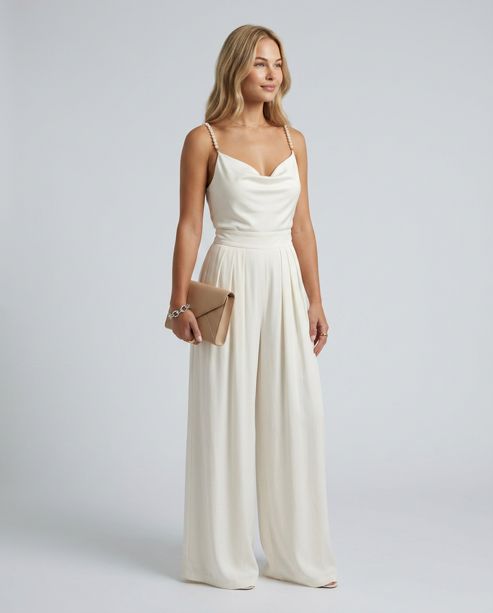 Noelle | Cowl Neck Jumpsuit with Straight-Leg Pants