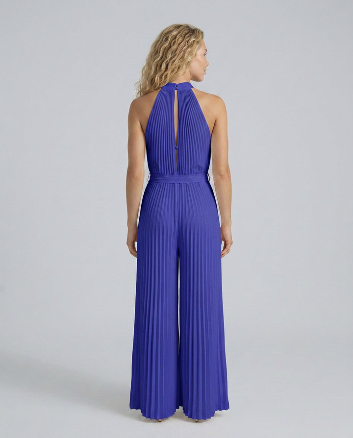 Nanette | Halter Neck Jumpsuit with Pleated Wide-Leg Pants