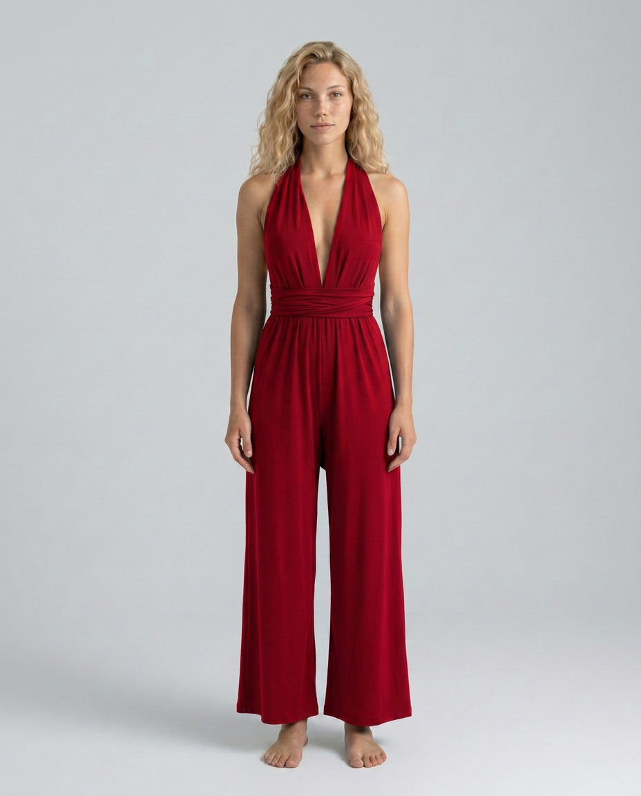 Cara | Halter Jumpsuit with Wide-Leg Pants