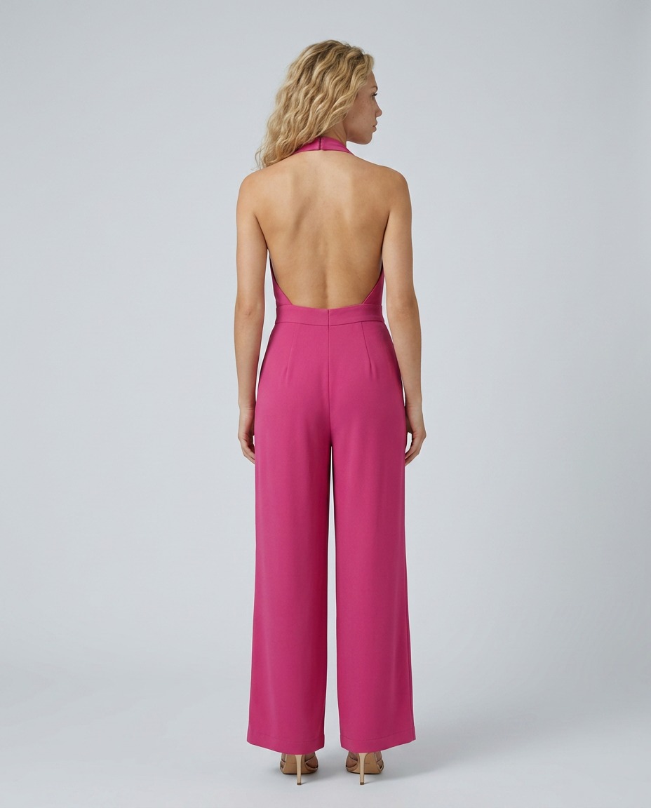 Lottie | Halter Jumpsuit with Wide-Leg Pants