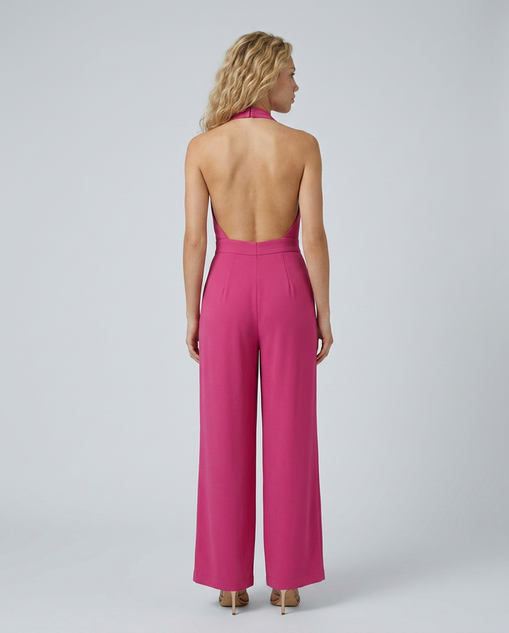 Lottie | Halter Jumpsuit with Wide-Leg Pants