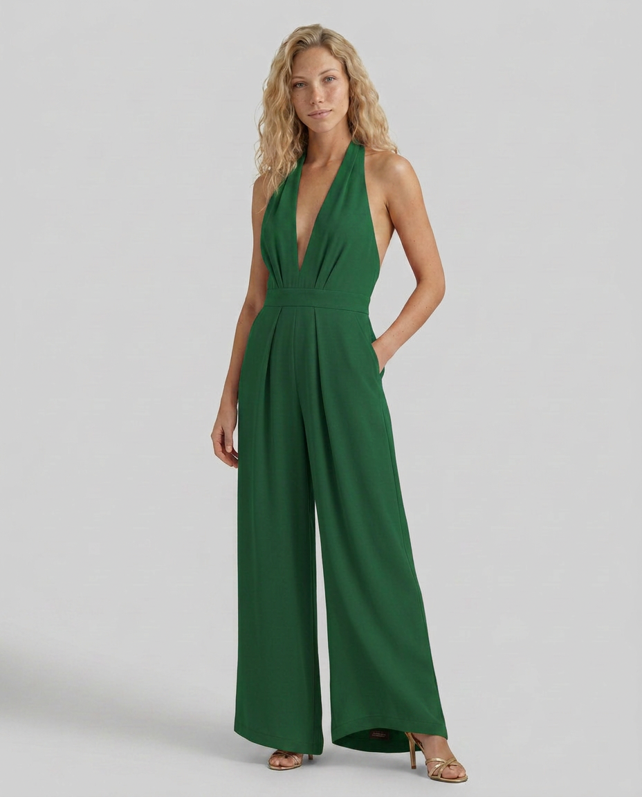 Lottie | Halter Jumpsuit with Wide-Leg Pants
