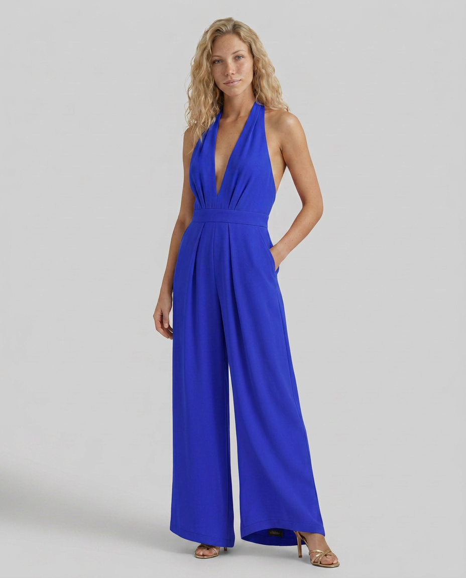 Lottie | Halter Jumpsuit with Wide-Leg Pants