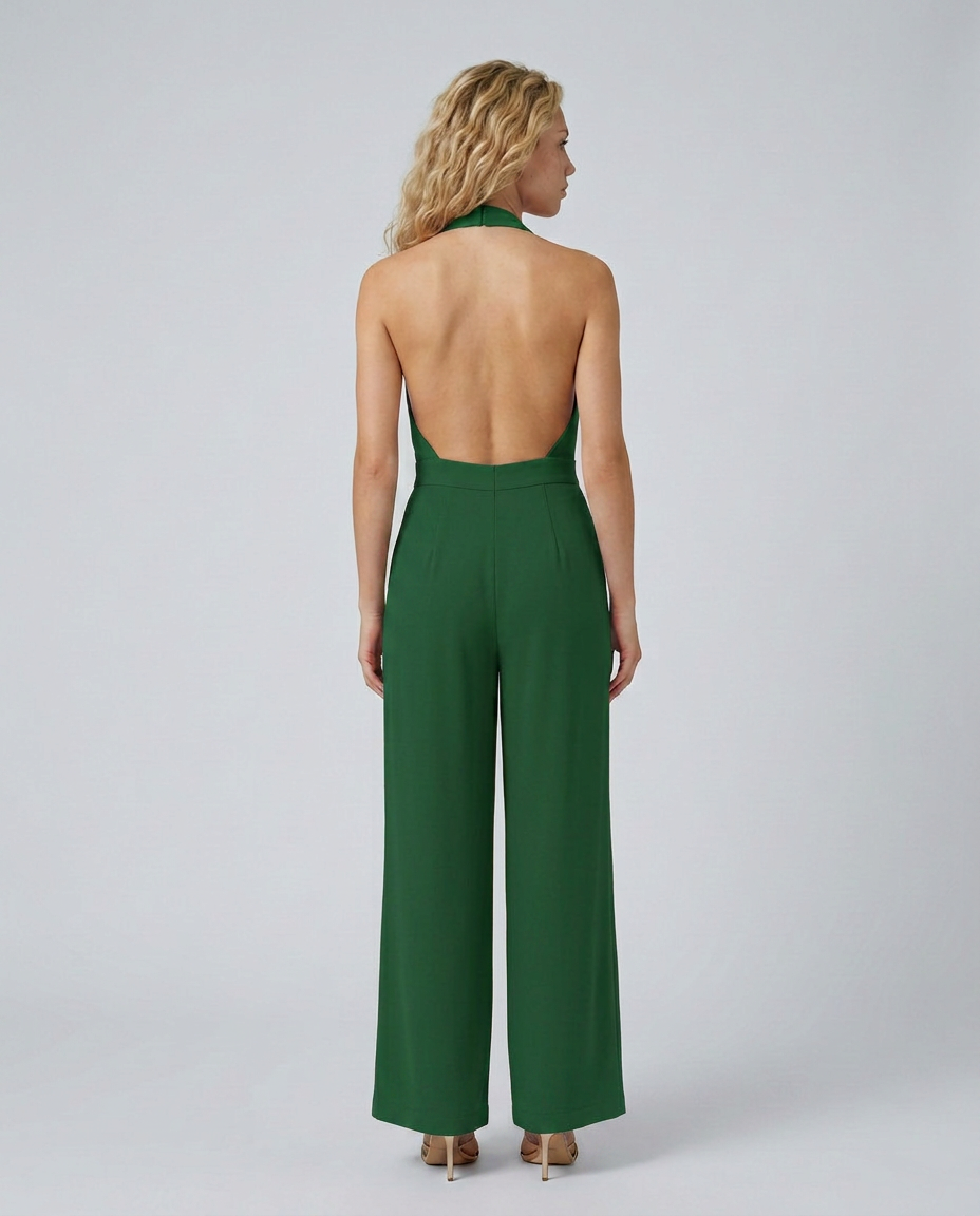 Lottie | Halter Jumpsuit with Wide-Leg Pants
