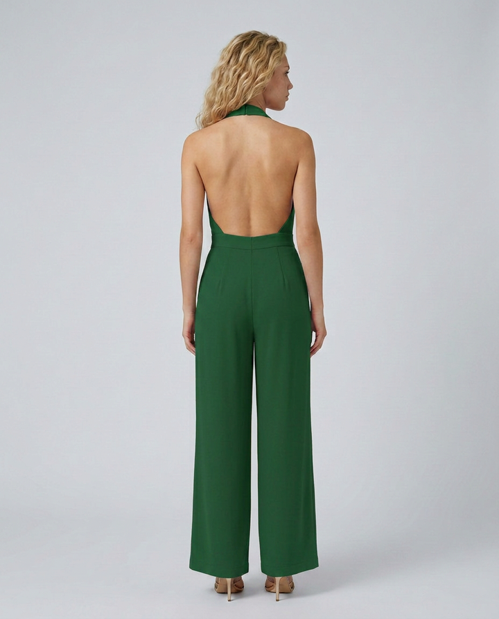Lottie | Halter Jumpsuit with Wide-Leg Pants