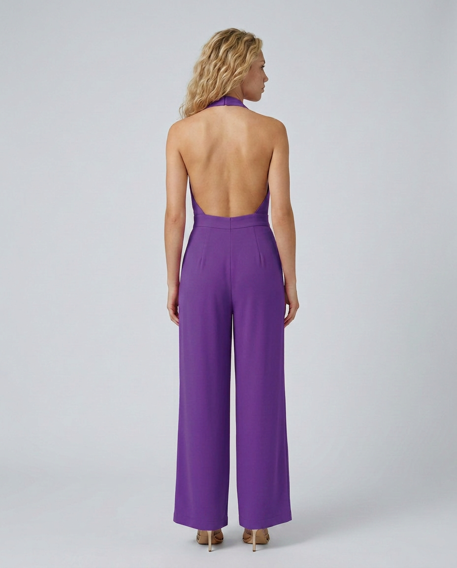 Lottie | Halter Jumpsuit with Wide-Leg Pants
