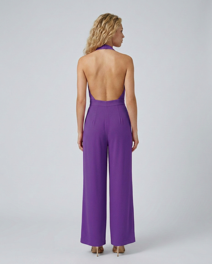 Lottie | Halter Jumpsuit with Wide-Leg Pants