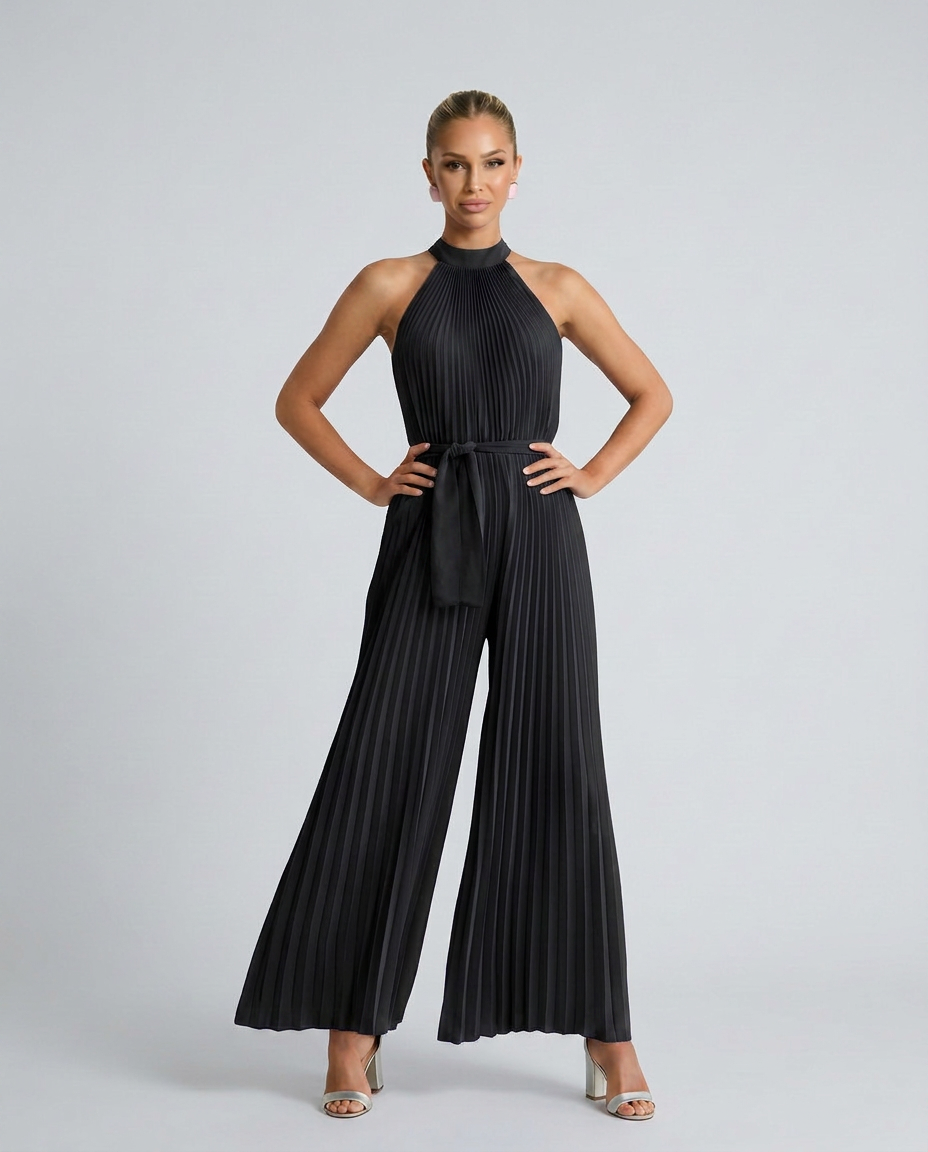 Alyce | Pleated Jumpsuit with Wide-Leg Pants