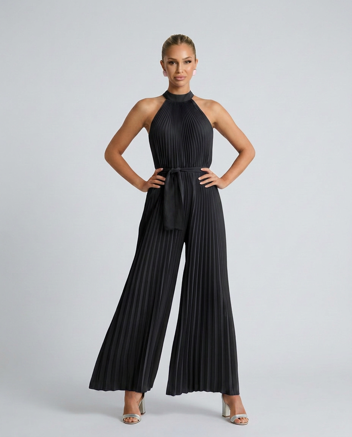 Alyce | Pleated Jumpsuit with Wide-Leg Pants