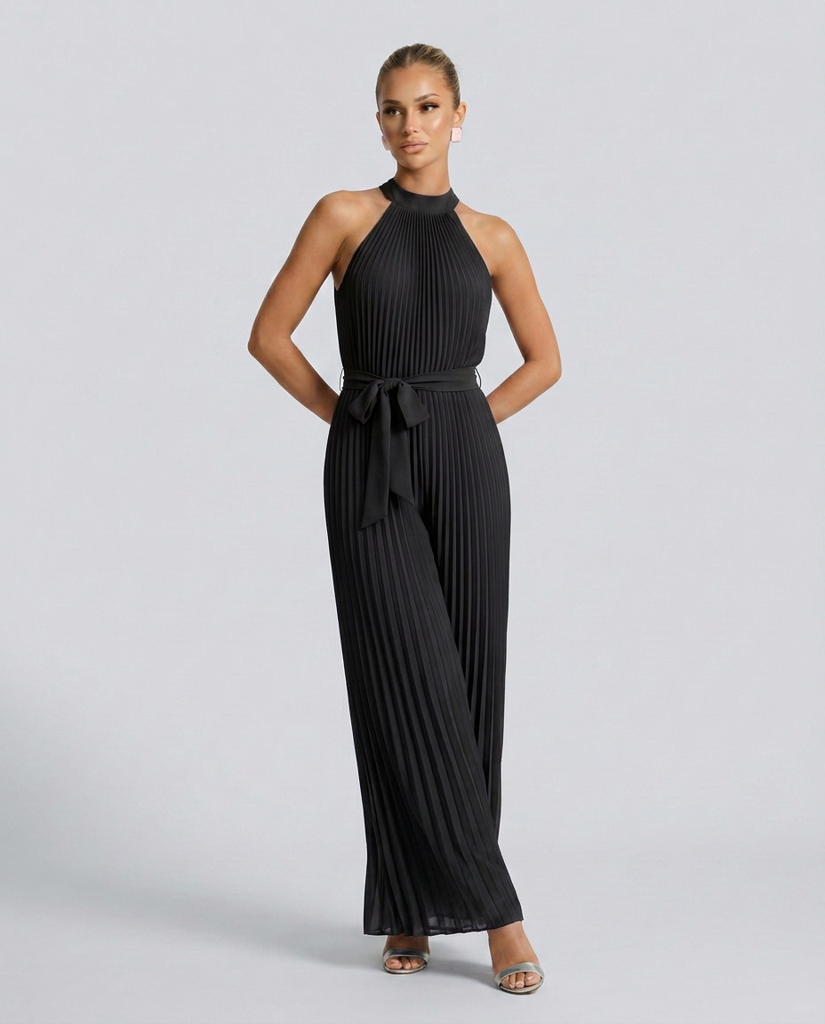 Alyce | Pleated Jumpsuit with Wide-Leg Pants