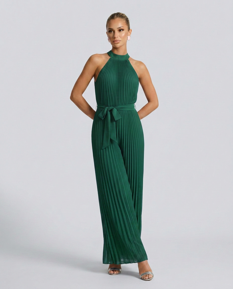 Alyce | Pleated Jumpsuit with Wide-Leg Pants