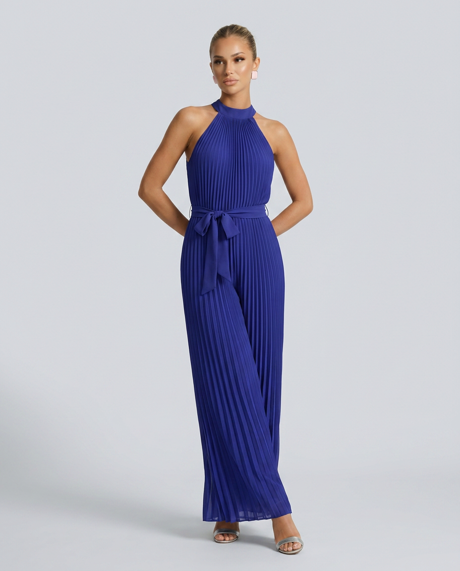 Alyce | Pleated Jumpsuit with Wide-Leg Pants