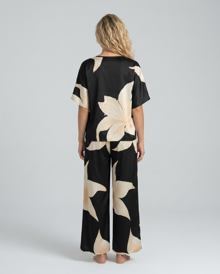 Darcy | Floral Print Jumpsuit with Wide-Leg Pants
