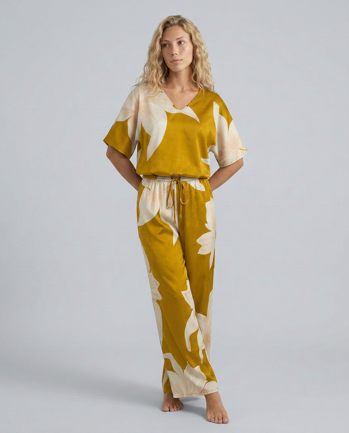 Darcy | Floral Print Jumpsuit with Wide-Leg Pants