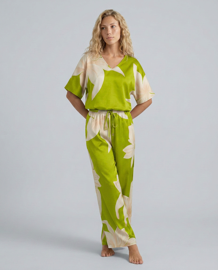 Darcy | Floral Print Jumpsuit with Wide-Leg Pants