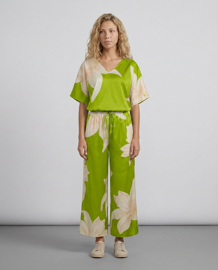 Darcy | Floral Print Jumpsuit with Wide-Leg Pants