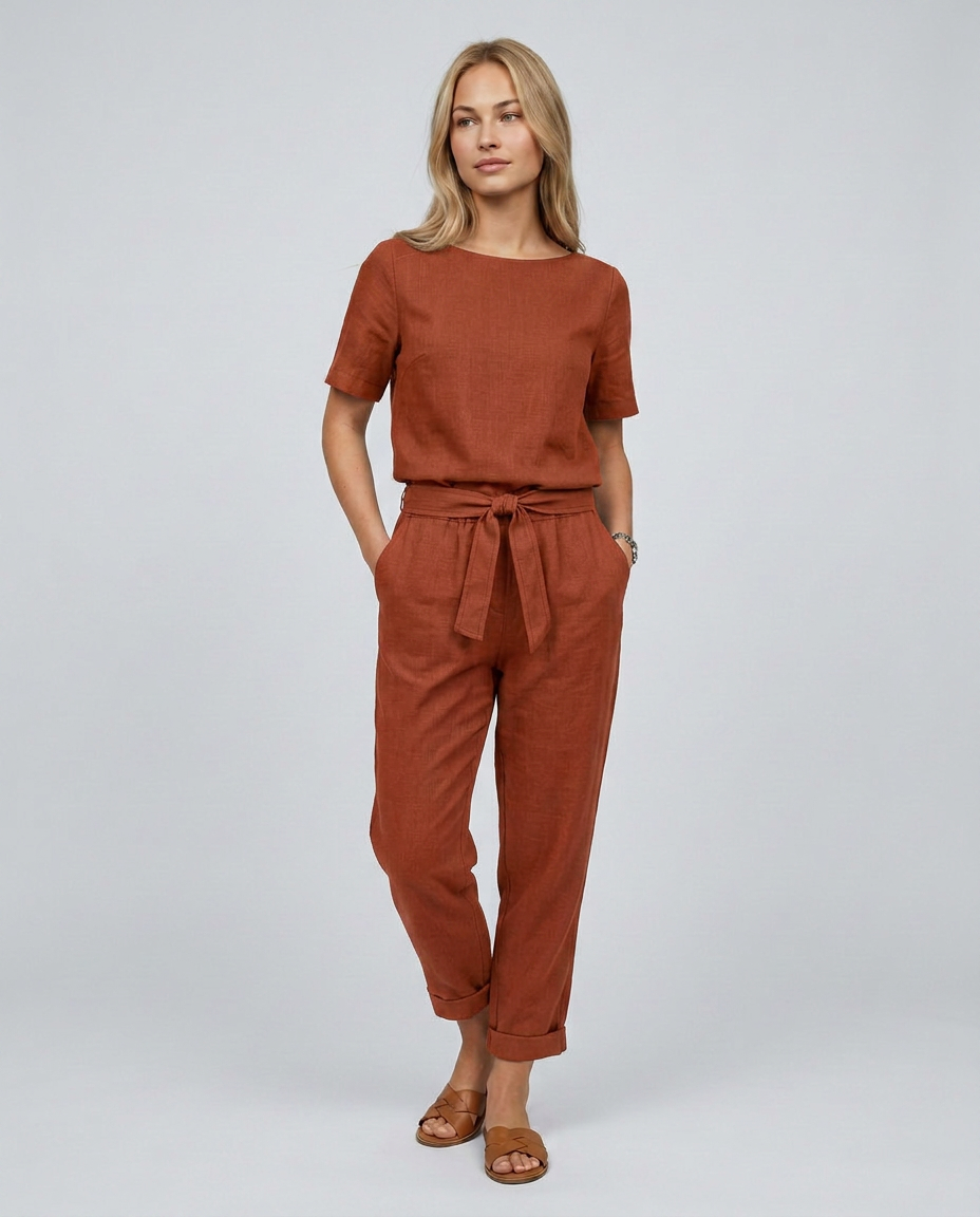 Mavis | Two-Piece Jumpsuit Set with Tapered Pants