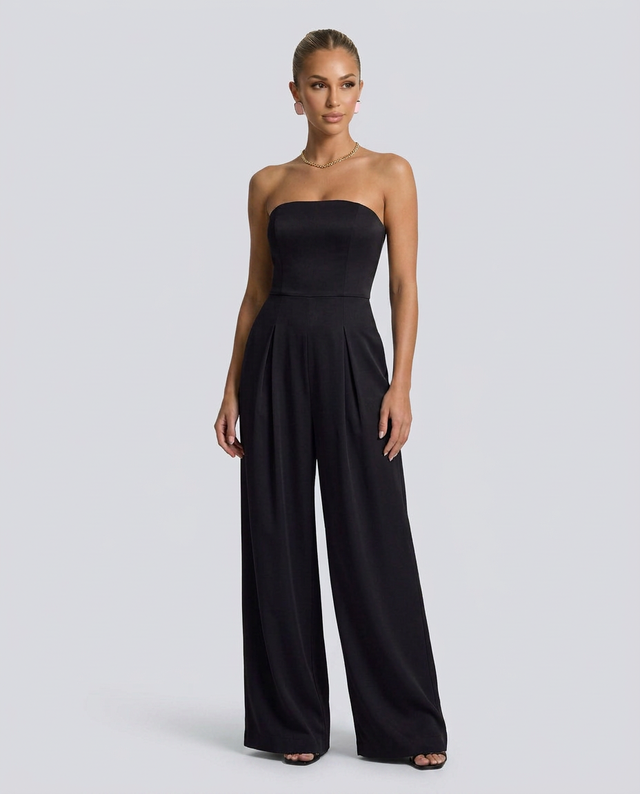 Dena | Strapless Jumpsuit with Wide-Leg Pants