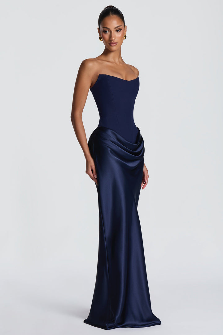 Selene | Satin-Look Tie-Up Maxi Dress