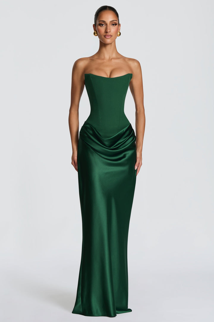 Seraphina | Satin Tie-Up Maxi Dress