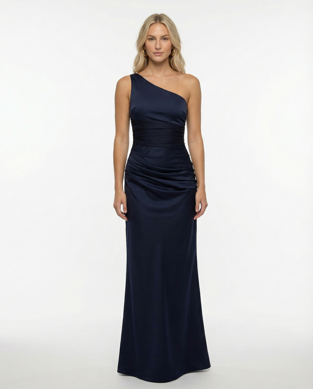 Tracie | Maxi Dress with Asymmetrical Neckline and Ruched Waist