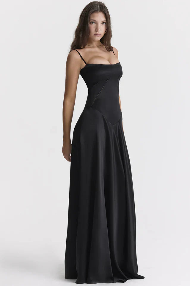 Cara | Lace-Up Back Maxi Dress