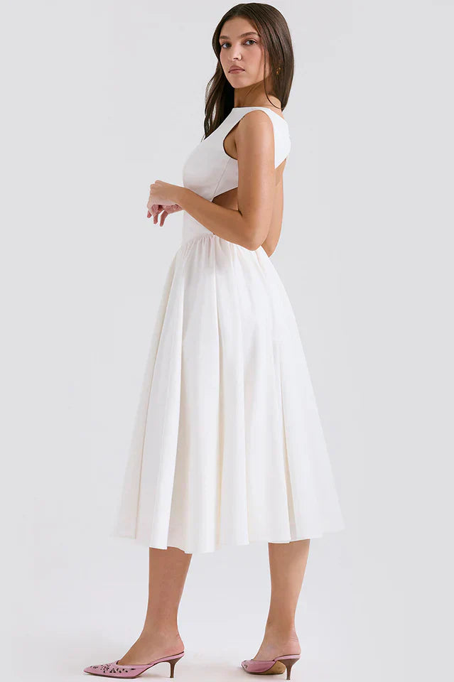 Shelia | Midi Sundress with Open Back