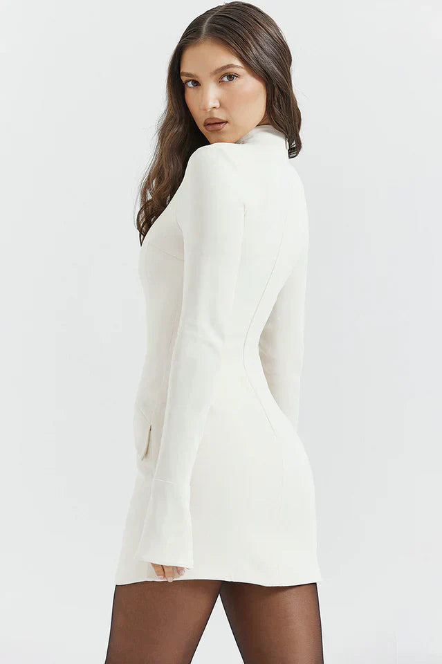 Traci | Long Sleeve Mini Dress with High Neck