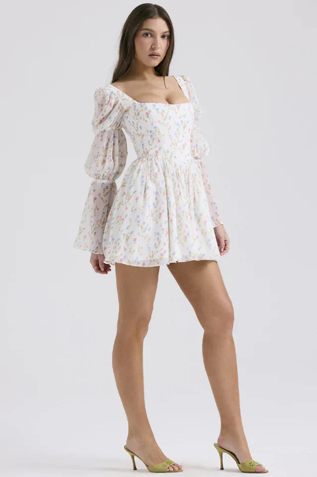 Kerry | Printed Puff Sleeve Mini Dress