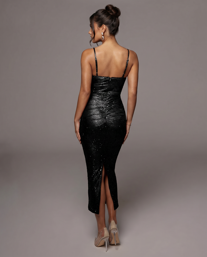 Carolyn | Midi Dress with Cowl Neck